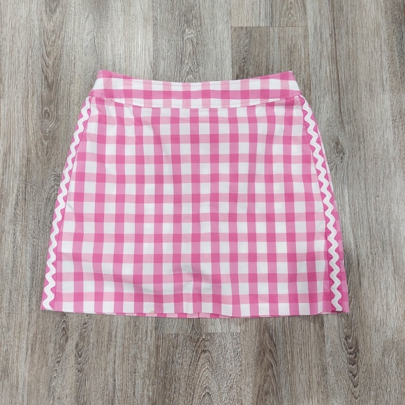 Vintage Lilly Pulitzer Pink Gingham Skort - Picture 1 of 7